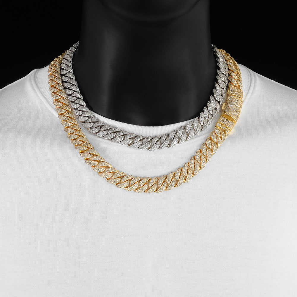 Hip Hop Chain Necklace - قلادة كوبية مرصعة بالألماس بعرض 14