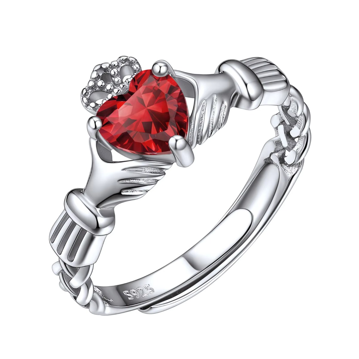 Birthstone Ring Set - U7 3 مللي متر 925 الفضة