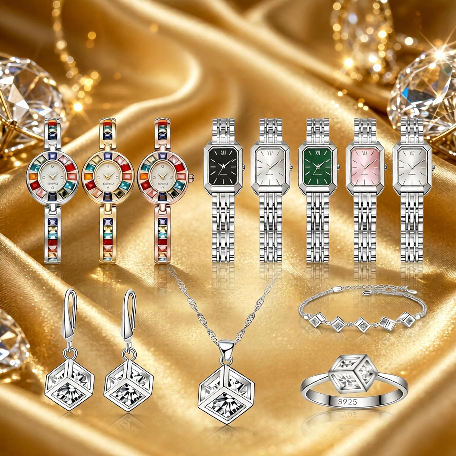 Best Jewelry Watches Women - طقم مجوهرات أنيق من الفضة الإسترلينية