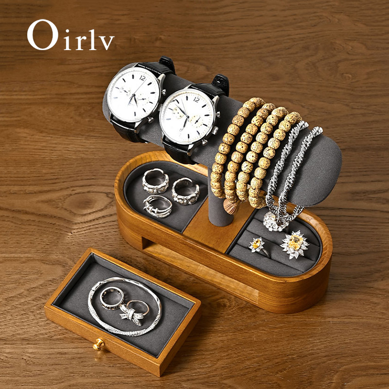 Jewelry Watches & Accessories - Oirlv خشب متين ساعة منظم الرف