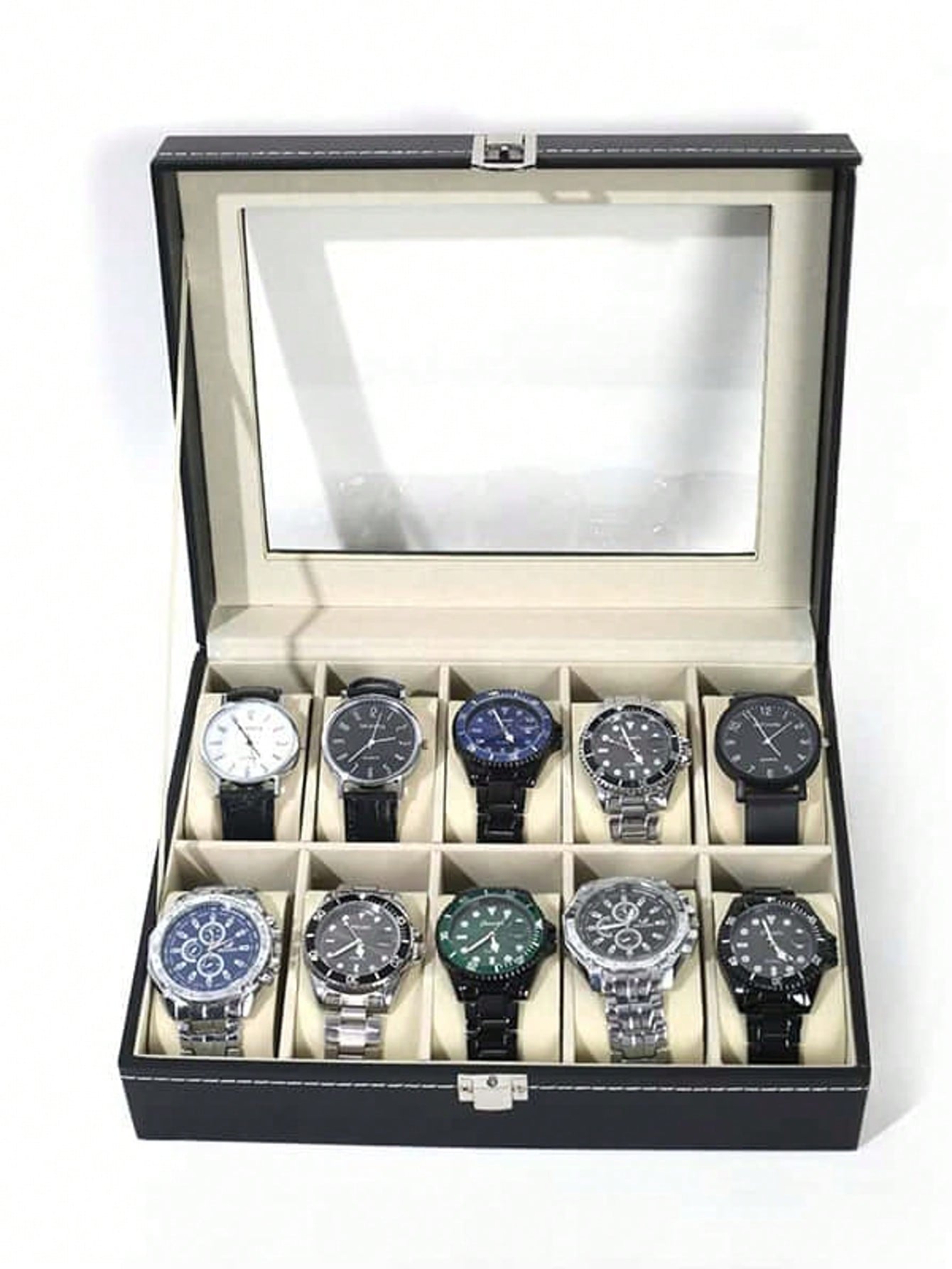 Jewelry Watches & Accessories - صندوق ساعات جلدي مع قفل، علبة