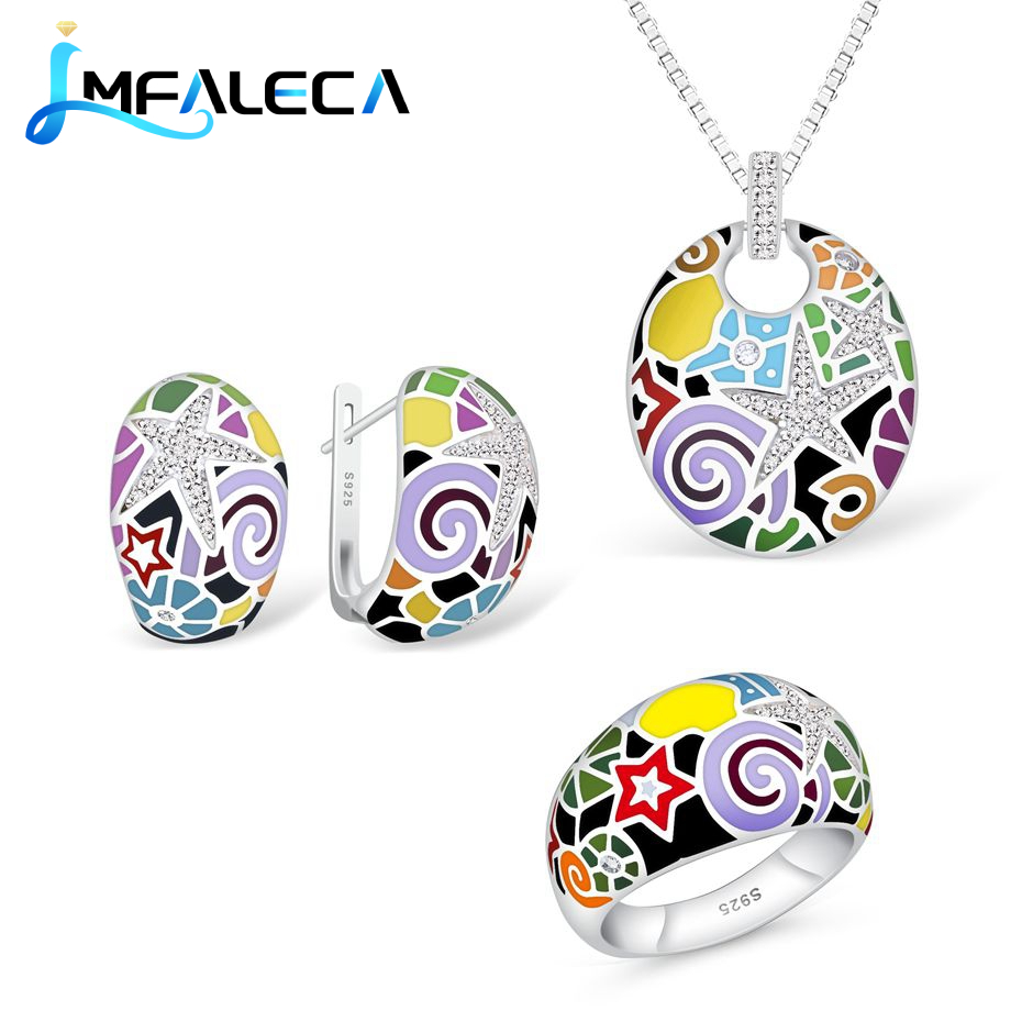 Birthstone Ring Set - LMFALECA-مجموعة مجوهرات فاخرة من الفضة الإسترليني