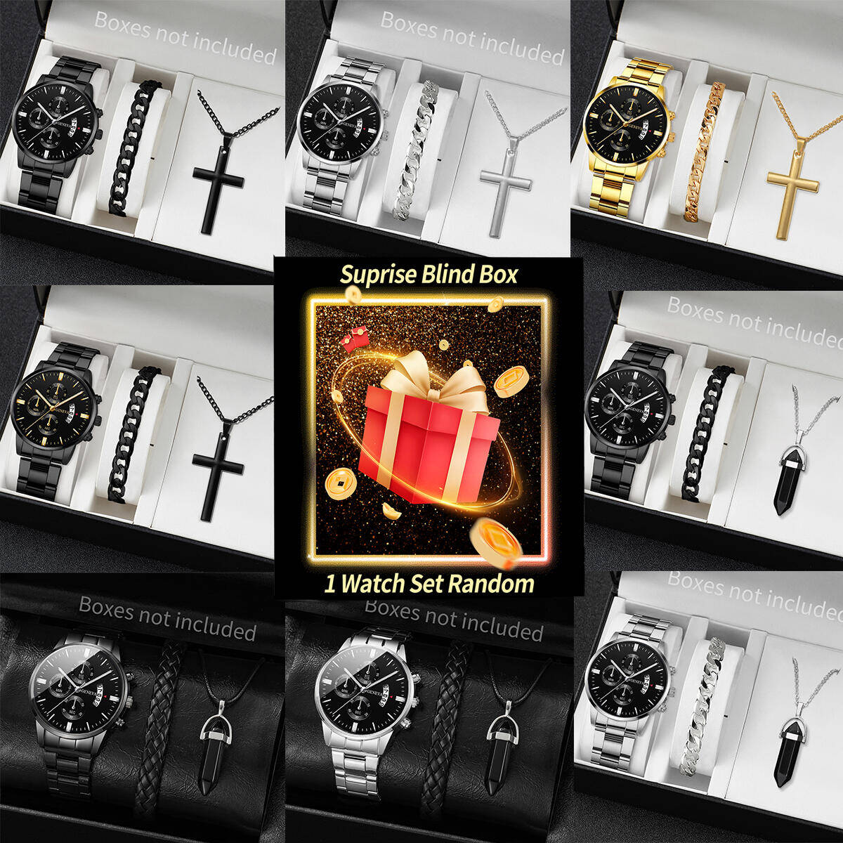 Jewelry Watches & Accessories - مفاجأة سر ساعة صندوق أعمى-3 قطعة/المجموعة