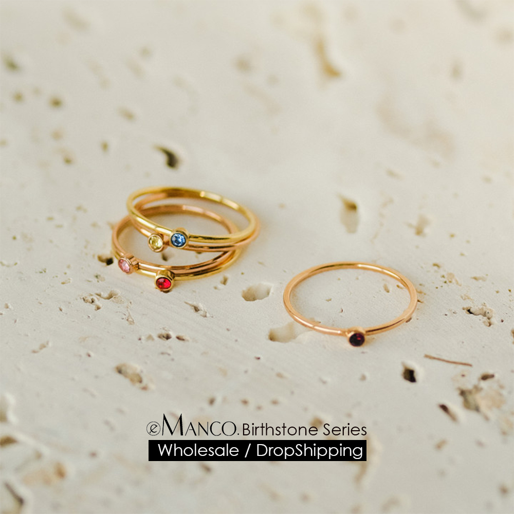 Birthstone Ring Set - خاتم إيمانكو بـ 12 لونًا من