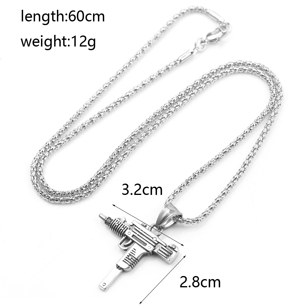 قلادة على شكل مسدس أوزي - مجوه - مراجعة Hip Hop Chain Necklace وسعره
