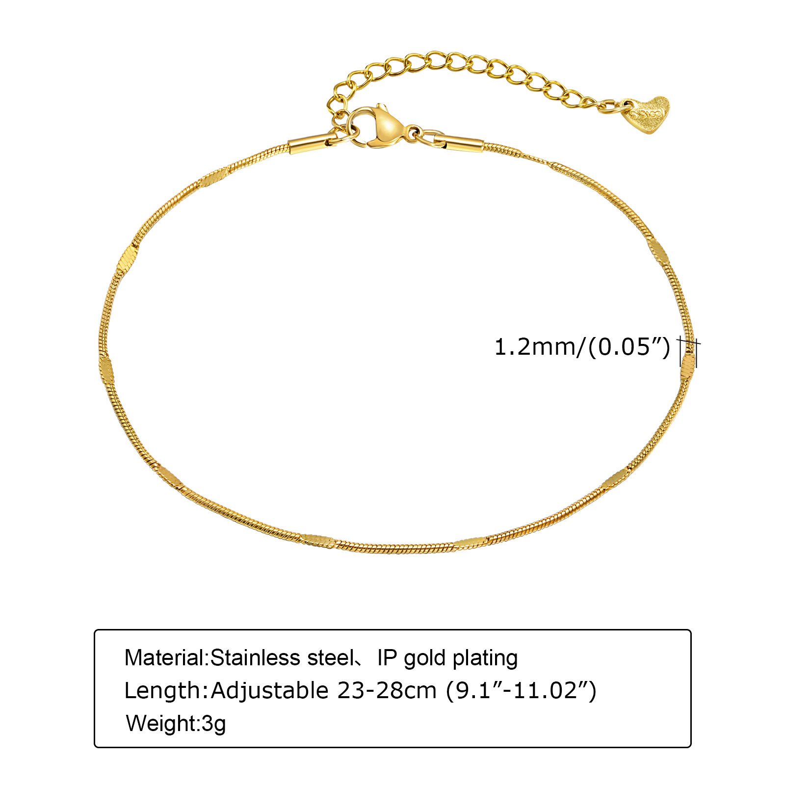 خلخال على شكل سلسلة ثعبان أنيق - مراجعة Jc Jewelry & Watches Photos وسعره