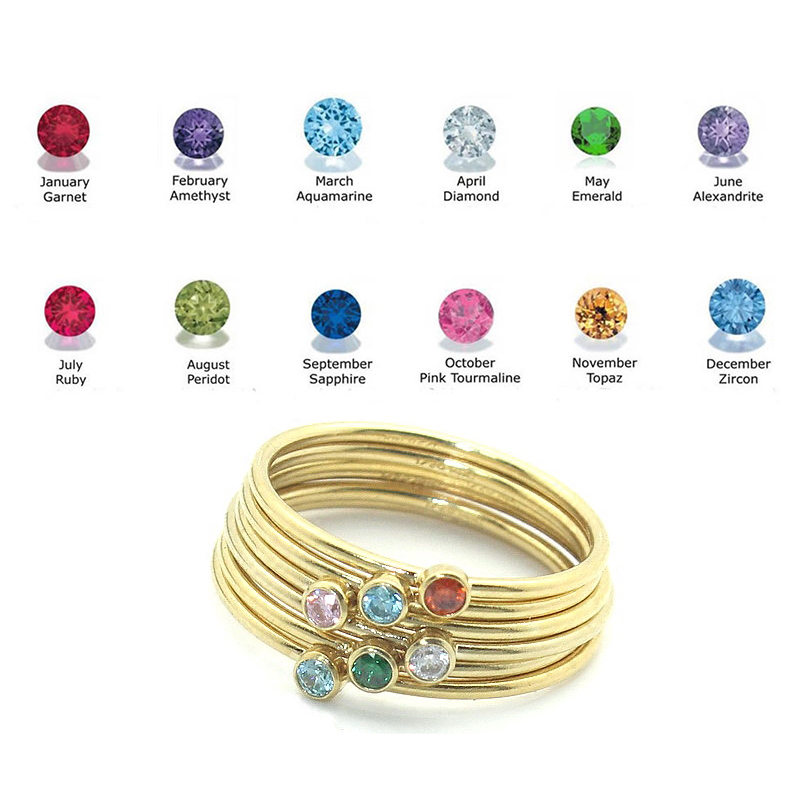 خاتم جوهرة الميلاد 14K الذهب م - مراجعة Birthstone Ring Set وسعره
