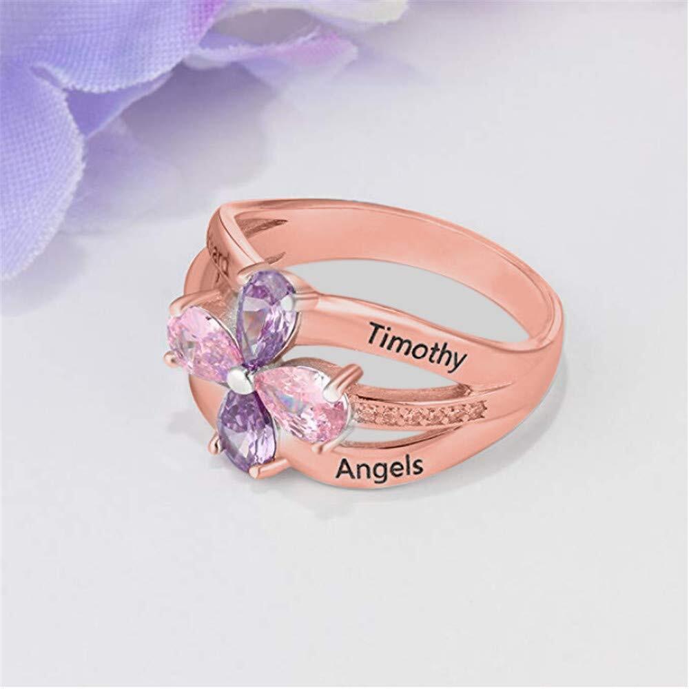 Amxiu-خاتم زواج كبير مخصص بأسم - مراجعة Birthstone Ring Set وسعره