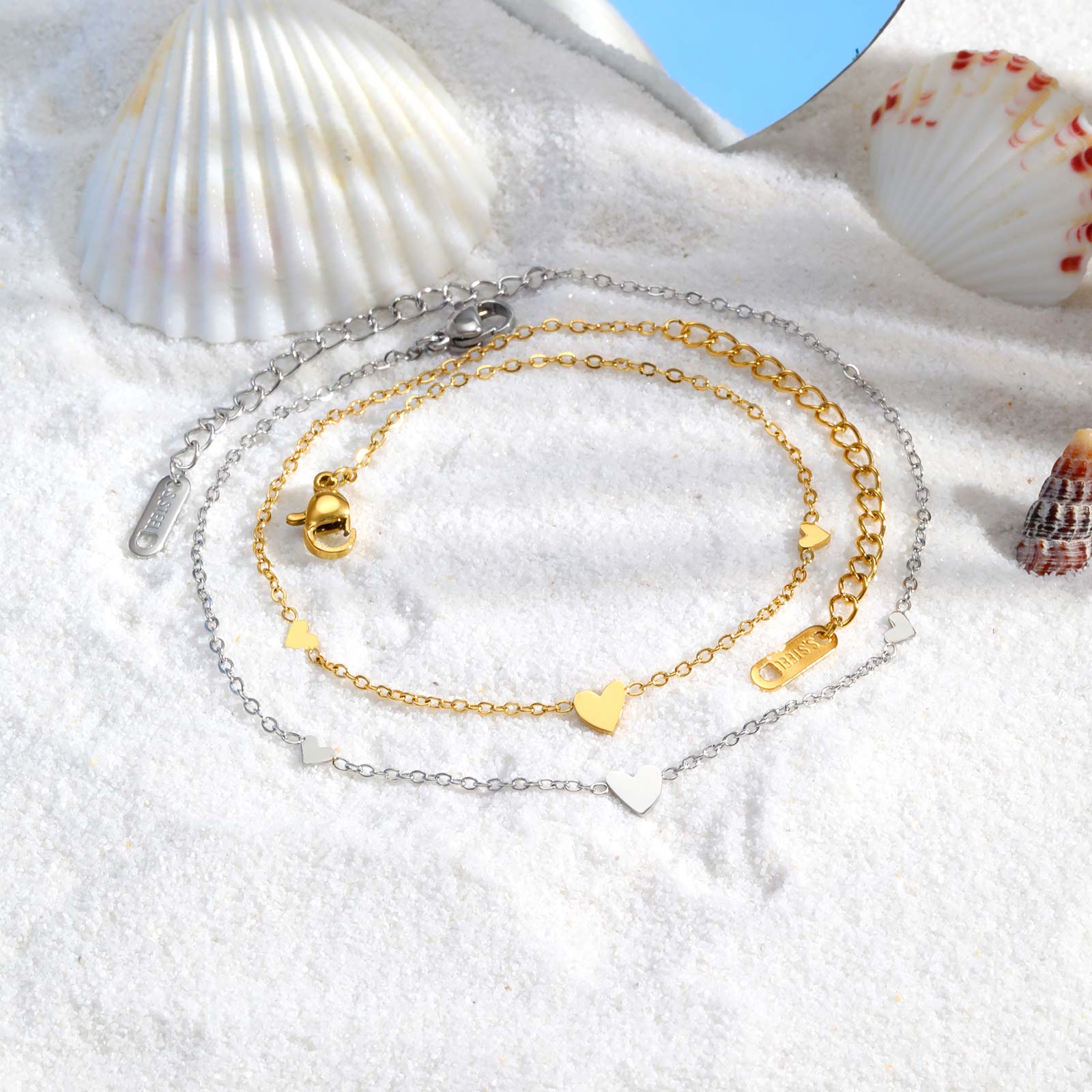 خلخال على شكل قلب من الفولاذ ا - مراجعة Jc Jewelry & Watches Photos وسعره