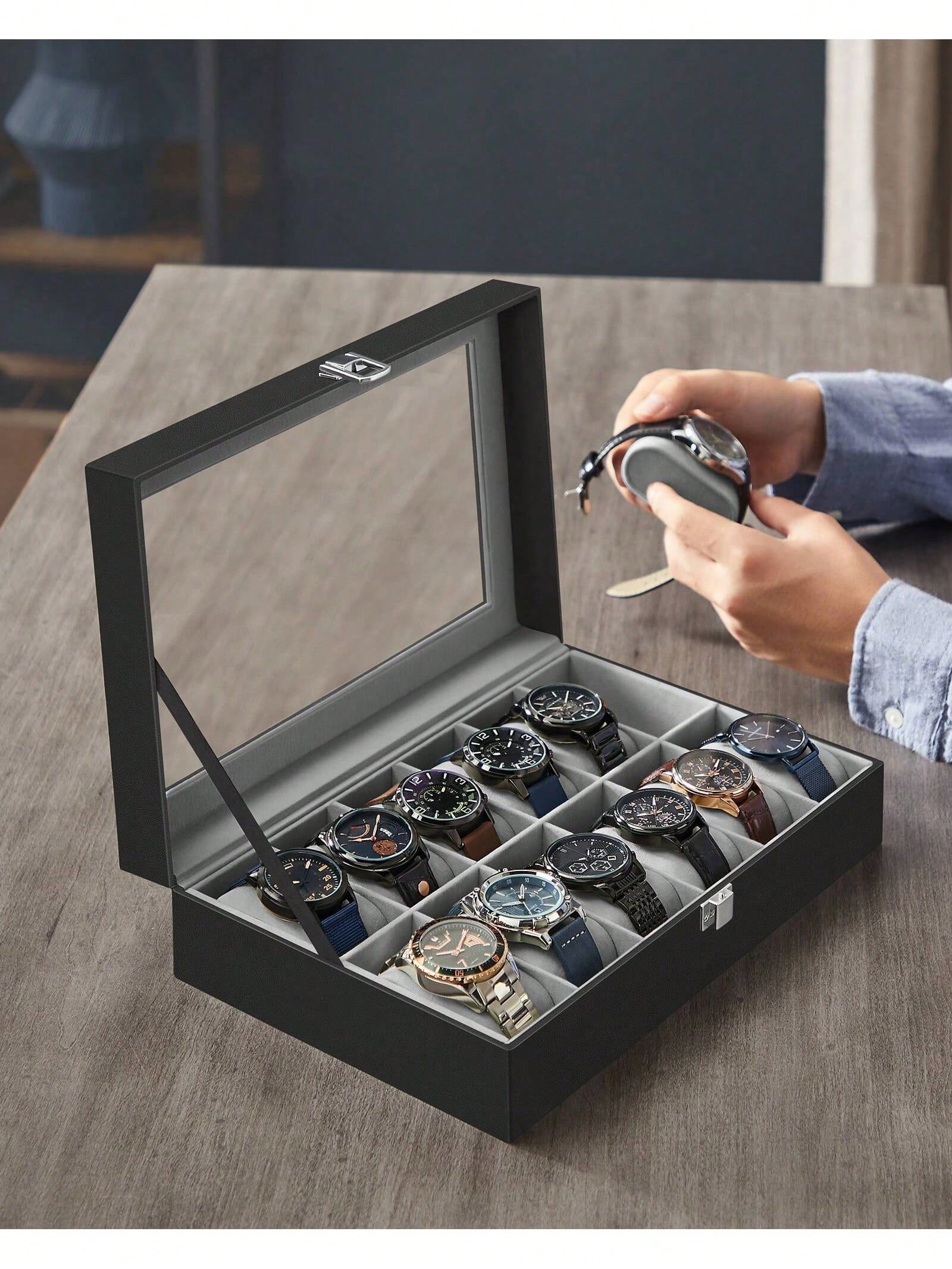 صندوق ساعات بـ 12 فتحة قابل لل - مراجعة Jewelry Watches & Accessories وسعره