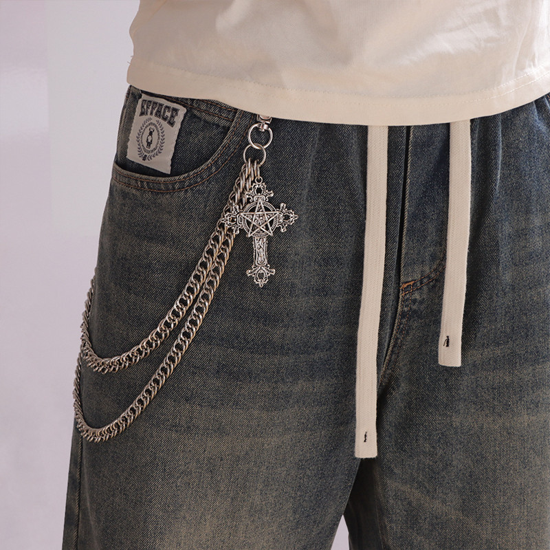 موضة الشرير السراويل المعدنية  - مراجعة Hip Hop Chain Necklace وسعره