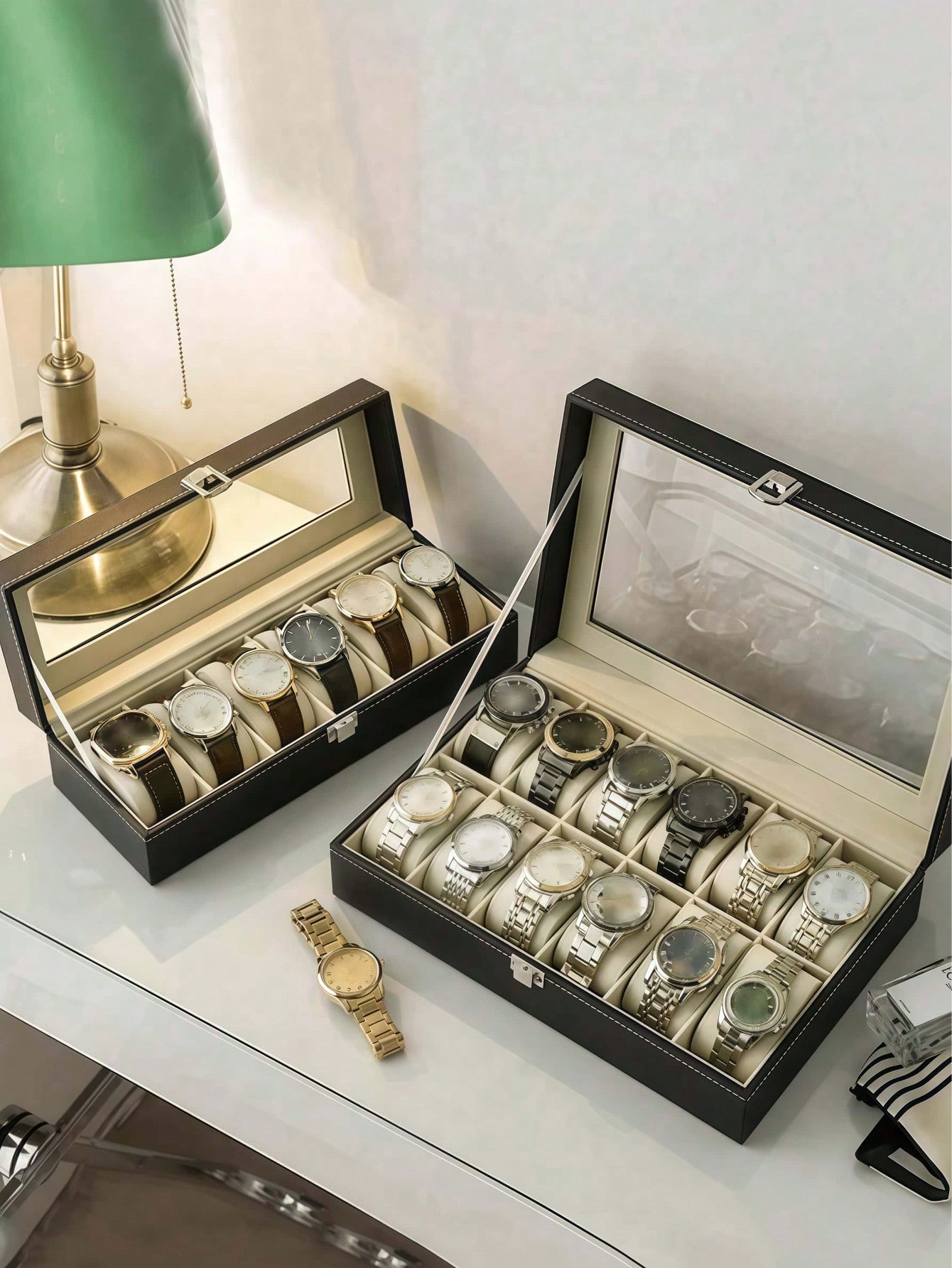 صندوق ساعات جلدي مع قفل، علبة  - مراجعة Jewelry Watches & Accessories وسعره