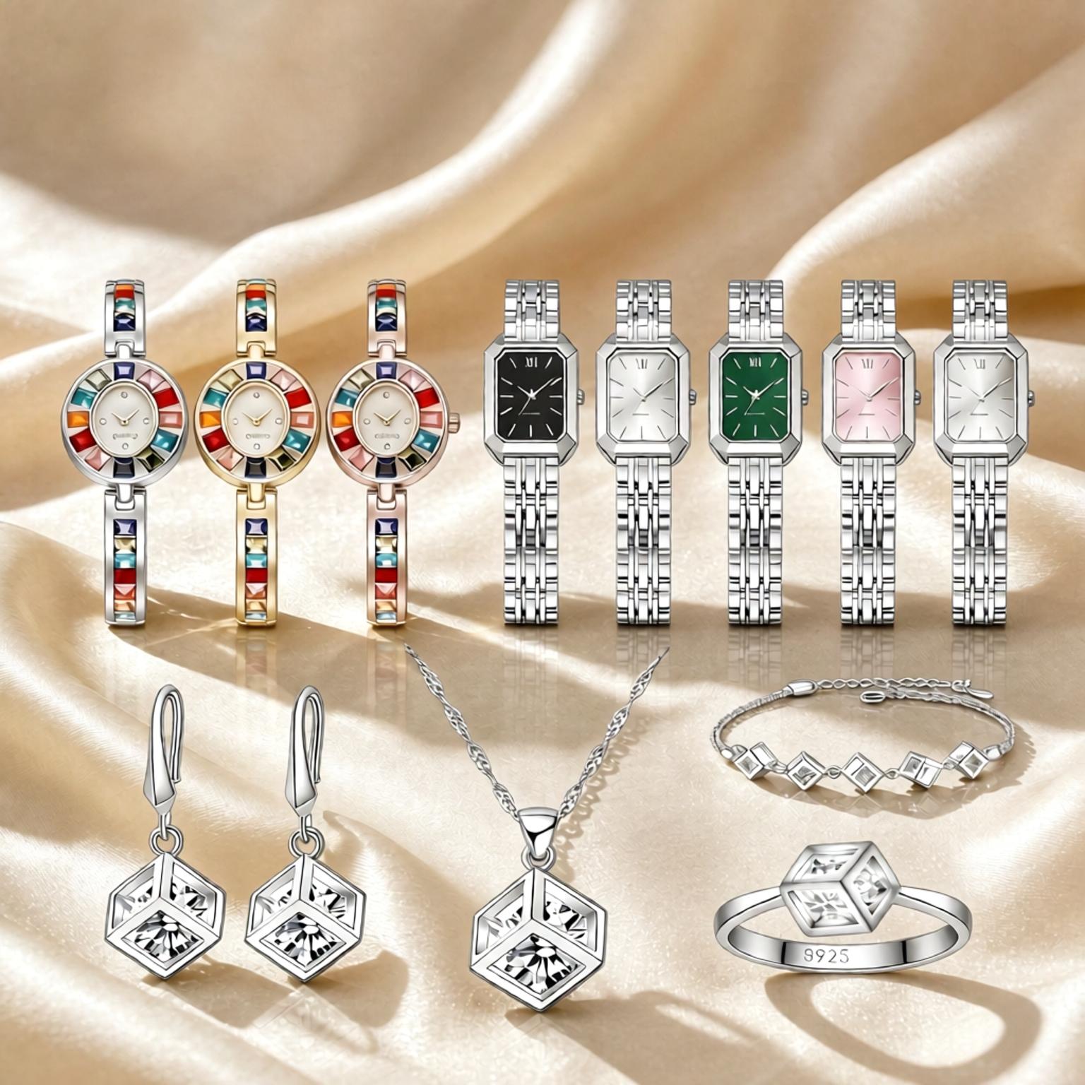 طقم فاخر من الفضة الإسترلينية  - مراجعة Best Jewelry Watches Women وسعره