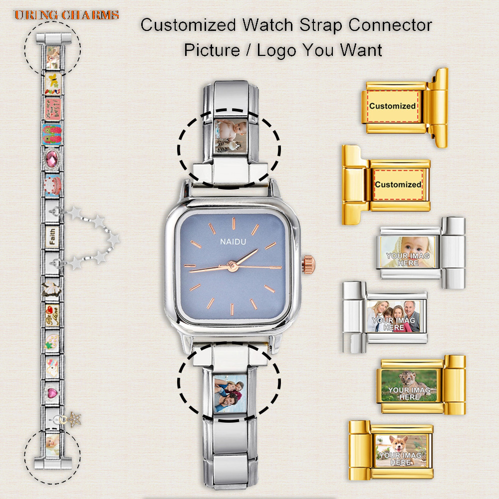 1 زوج صورة شعار مخصص حزام ساعة - مراجعة Italian Jewelry Watches وسعره